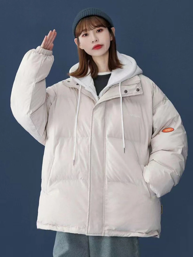 Women\'s Winter Oversize Jacket Down Cotton Padded Coat Female Loose Casual Overcoat Female Fashion Hooded Short Parkas