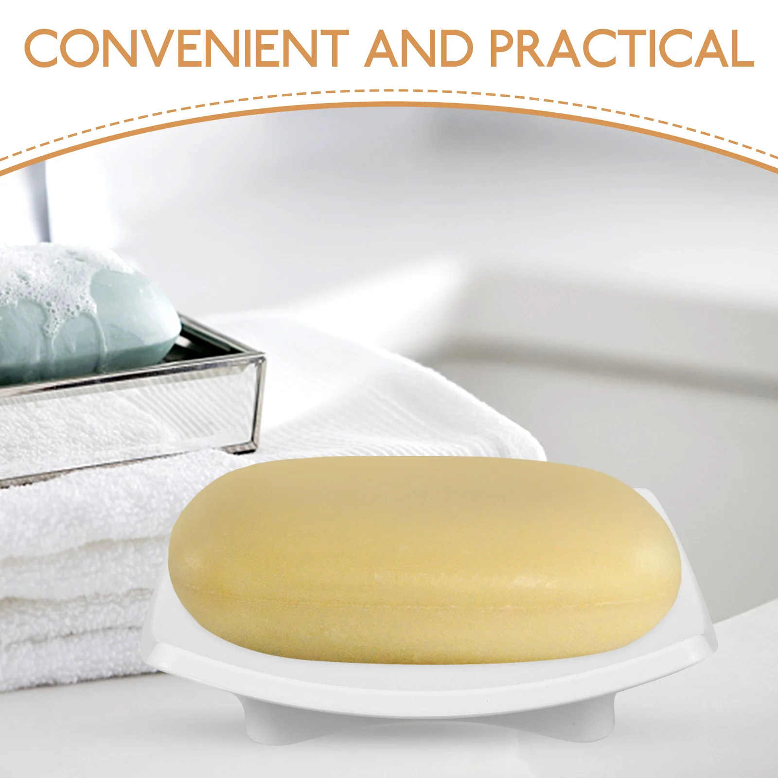 

Soap Dish for Bar Soap ABS Reusable Non-Slip Bathroom Decorative Holder Tray Storage Solution Oval Shape Easy Clean