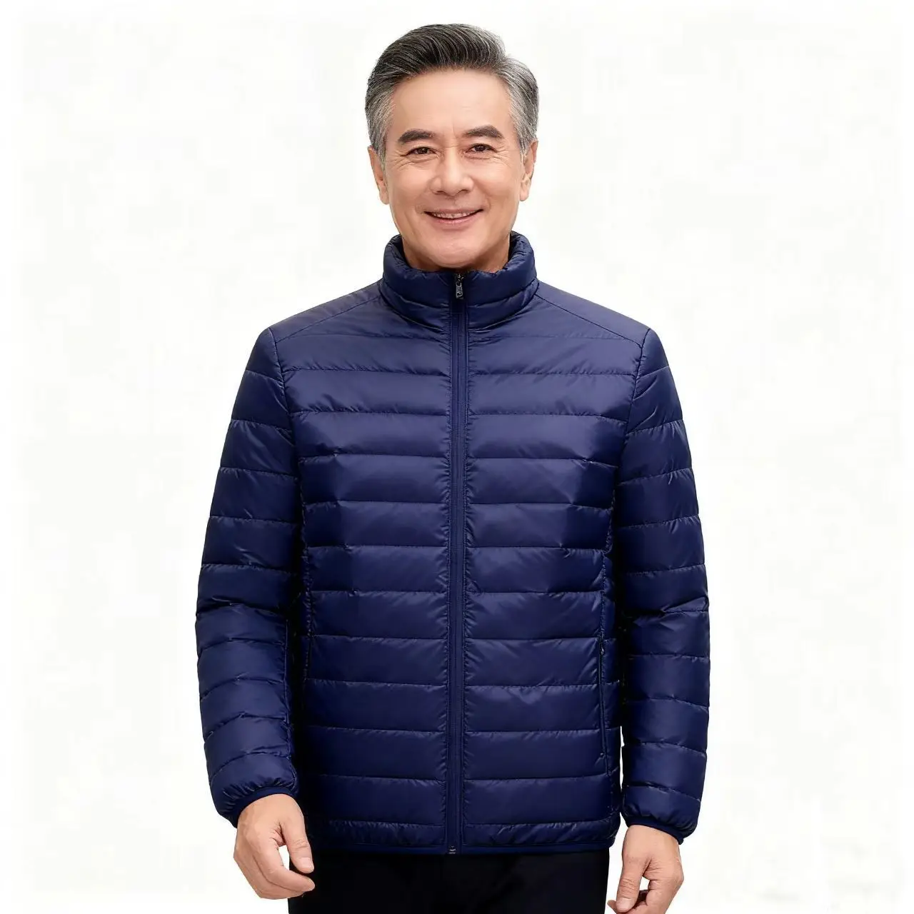 Leichte Slim Fit Daunen Baumwolle Jaet Herren Ort Stehkragen Herbst Winter Mantel Knoten Element Keine Kapuze Nylon Stoff