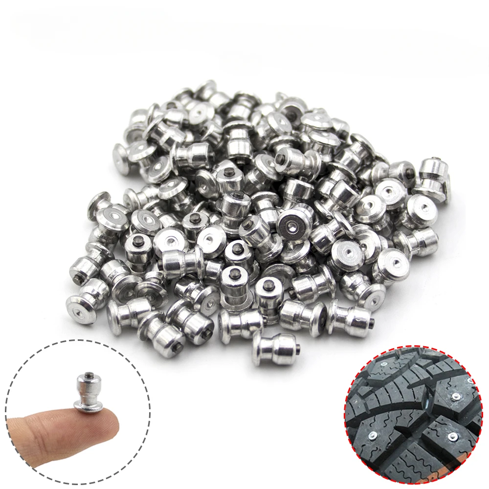 100x Winter Wheel Lug Car Tires Stud Screw Spikes Tyres Winter Snow Ice Anti-Slip Chain 8x10mm For Shoes ATV Car Motorcycle Tire