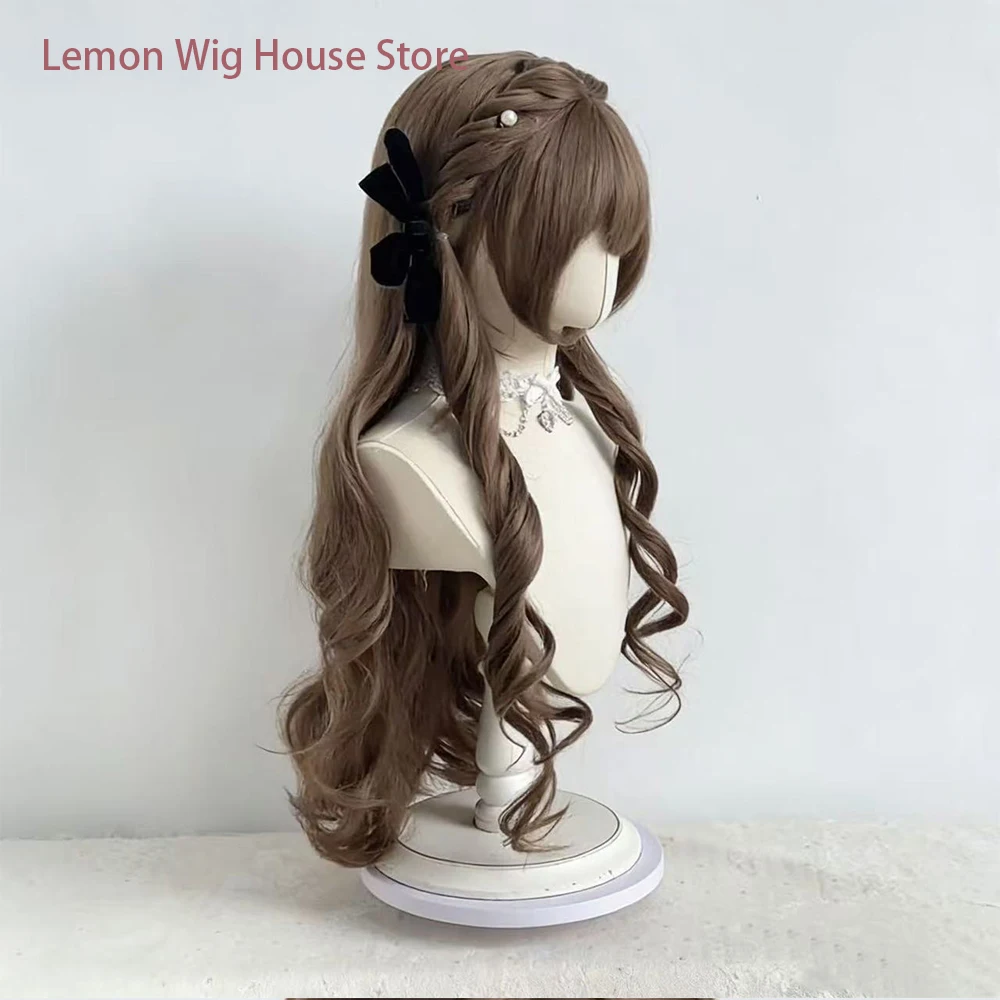 Picture 3: Long Curly Synthetic Wig Lolita Double Ponytail Wig with Bangs for Women Daily Use High Quality Fiber Wigs Girl Long Curly