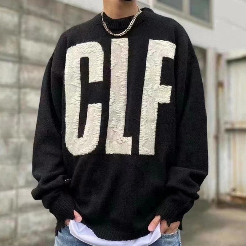 

Негабаритный свитер CLF Saint для мужчин и женщин, лучшее качество, вязаные толстовки с круглым вырезом