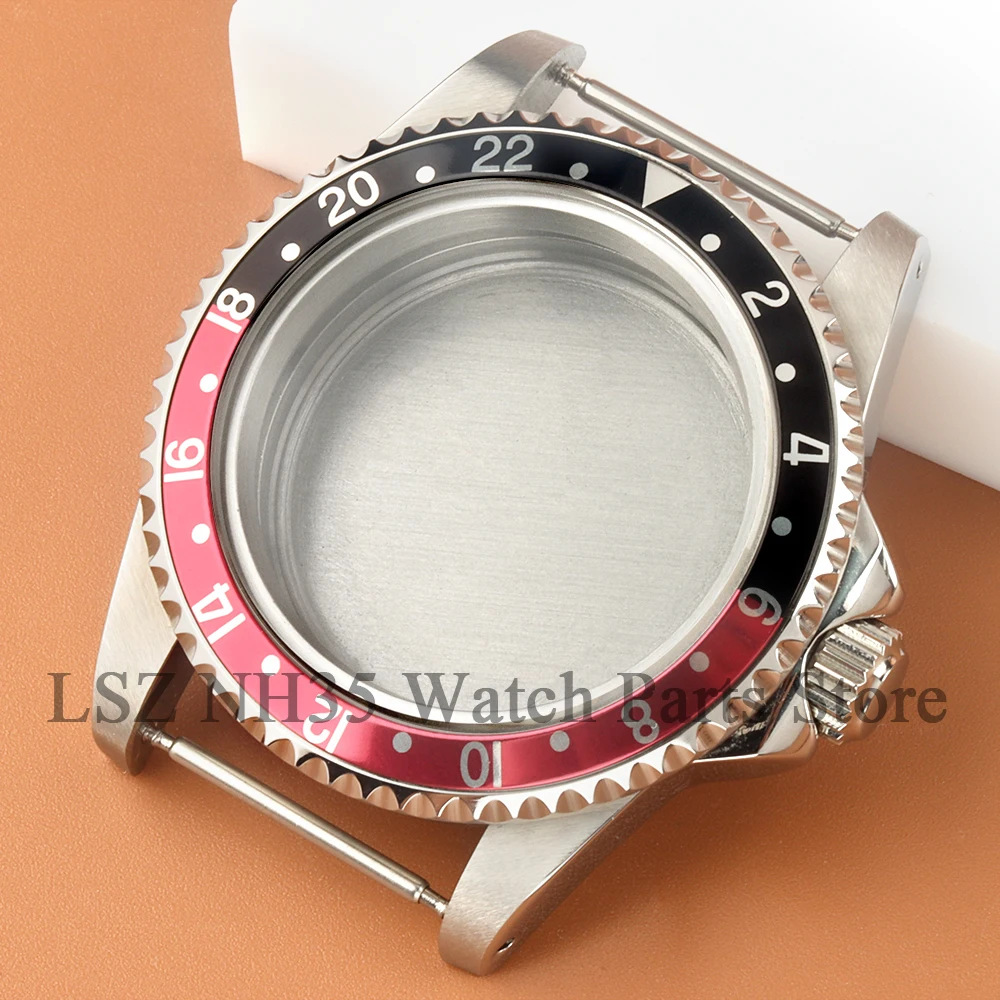 Vintage 39.5mm NH35 Watch Case Orange bezel Sapphire Glass Case