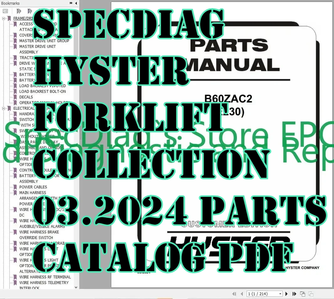 

Коллекция вилочных погрузчиков SpecDiag Hyster 03.2024 Каталог деталей PDF