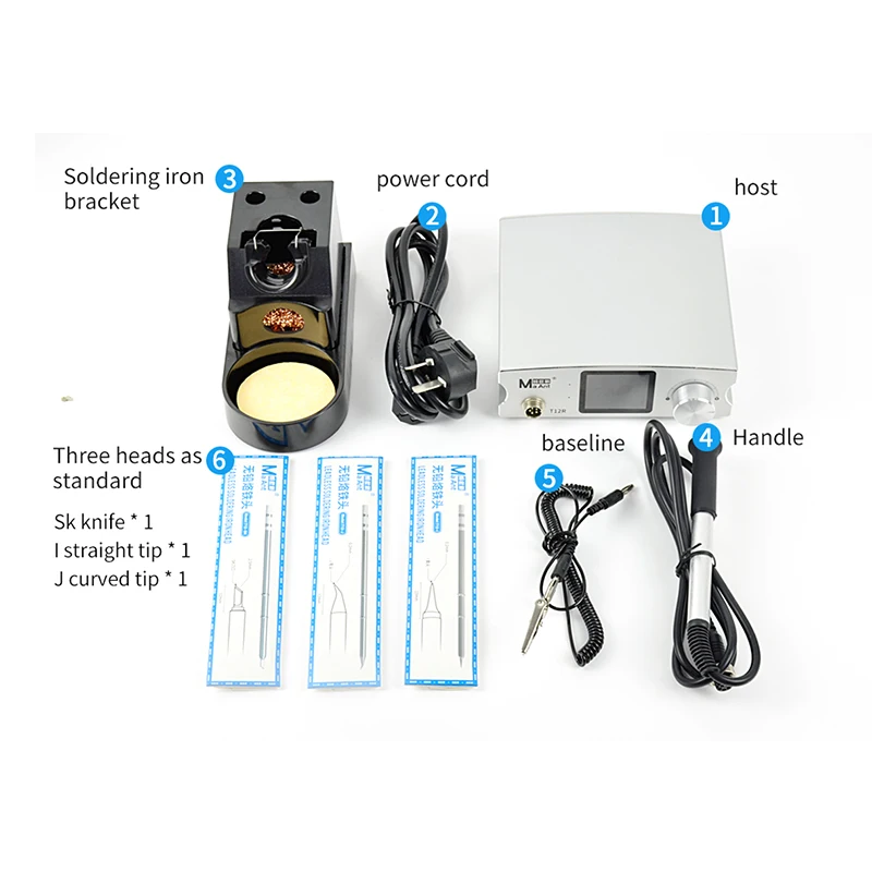 Stazioni di saldatura T12 display digitale LCD stazione di rilavorazione del controller termico pid per BGA SMD con punte per saldatore T12 3 pezzi