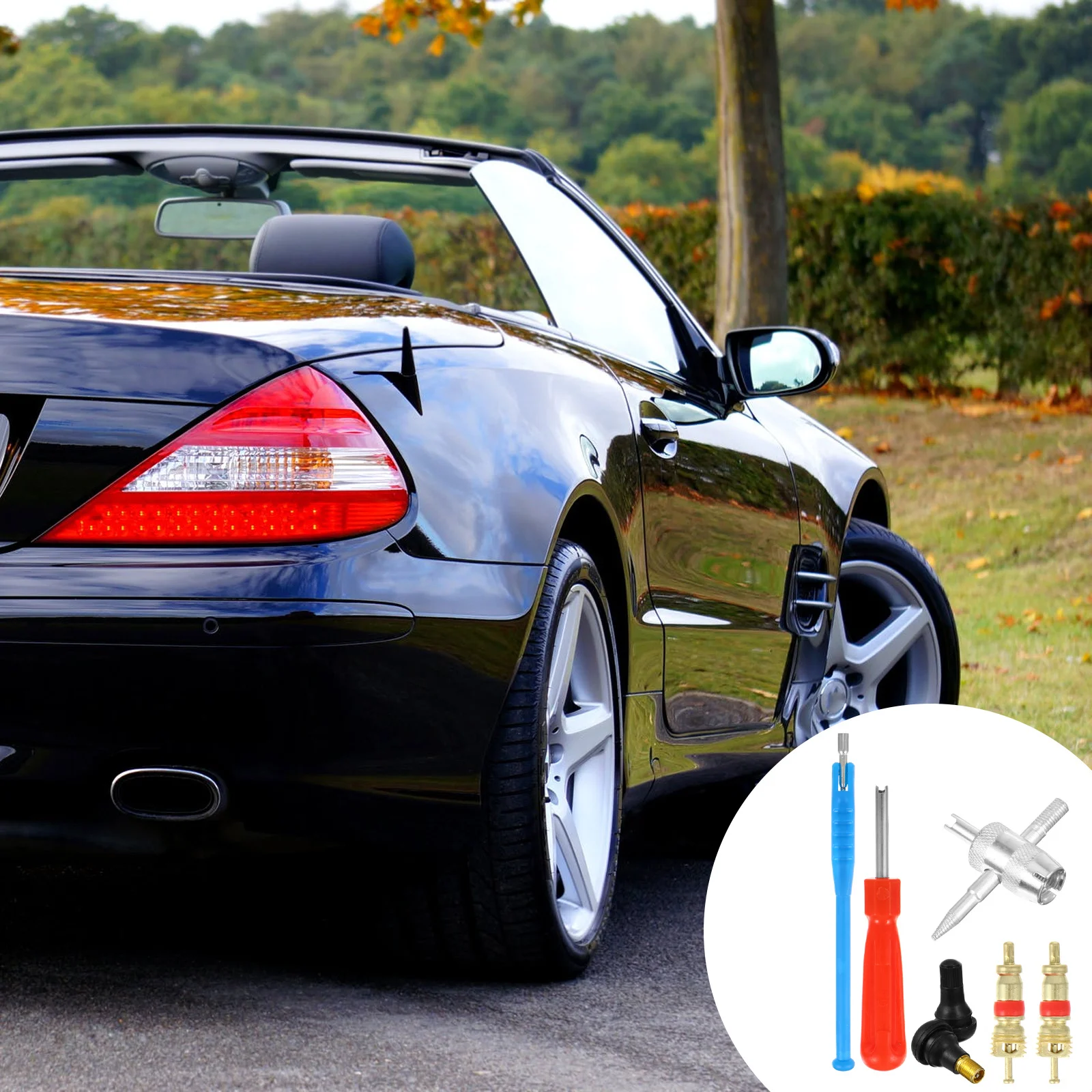 

Набор инструментов для снятия и установки вентилей шин, 43 предмета, профессиональный, усиленный, для авторемонта и обслуживания