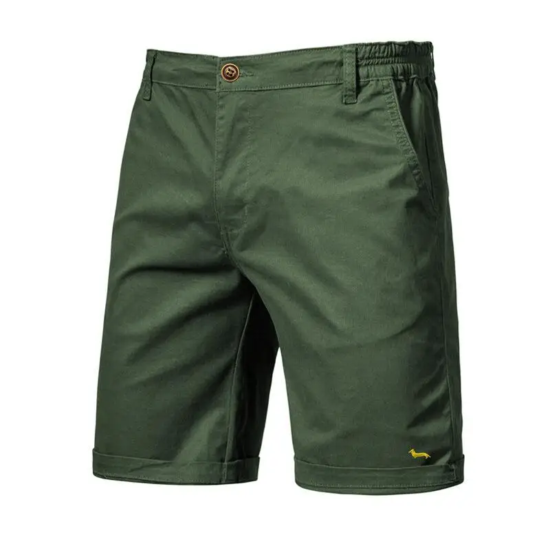 Bermudas de verano para hombre, pantalones cortos informales de algodón sólido, bordado Harmont, cintura media, Blaine