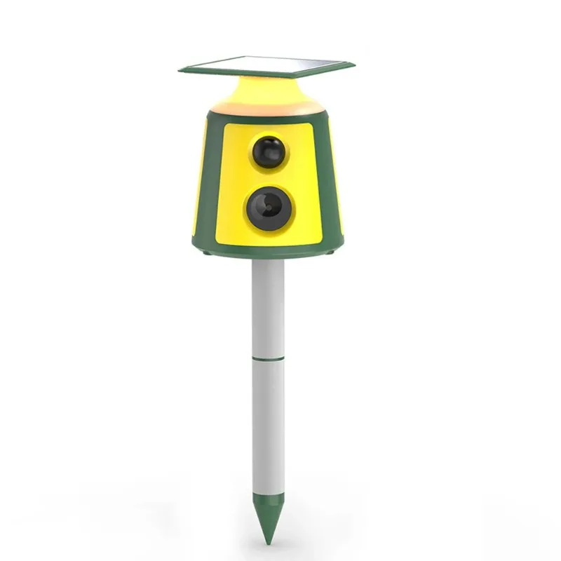 

USB Rechargeable Outdoor Waterproof Animals Driving Device Solar Energy PIR Sensor Animals Repeller 360° Frighten Animals Machin