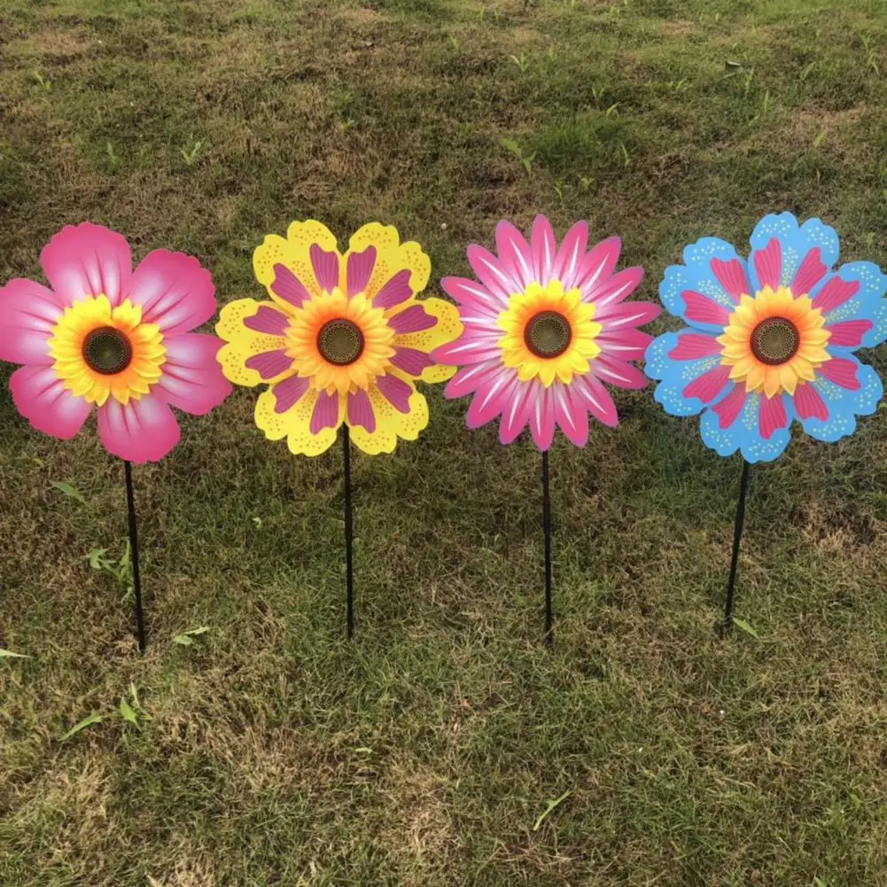 Universal Flower Windmill Beautiful Single Layer Colorful Sunflower Windmill Toy  Windmill Toy    Flower Windmill