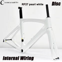 CECCOTTI RF27 Model Road Bike Frame Internal Wiring Carbon Frame T47BB And Disc Brake Bicycle Frameset