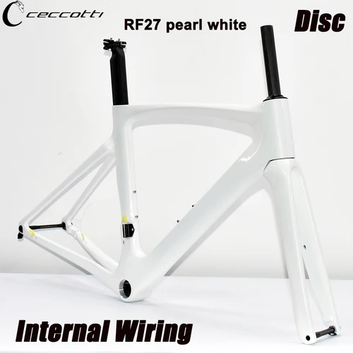 CECCOTTI RF27 모델 로드 바이크 프레임, 내부 와이어링 카본 프레임, T47BB 및 디스크 브레이크 자전거 프레임 세트