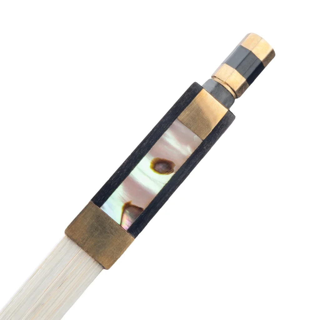 NAOMI Professional 4/4 Size Violin/ Fiddle Bow Golden And Silver Silk Braided Carbon Fiber Bow AAA Grade Horsehair Ebony Frog