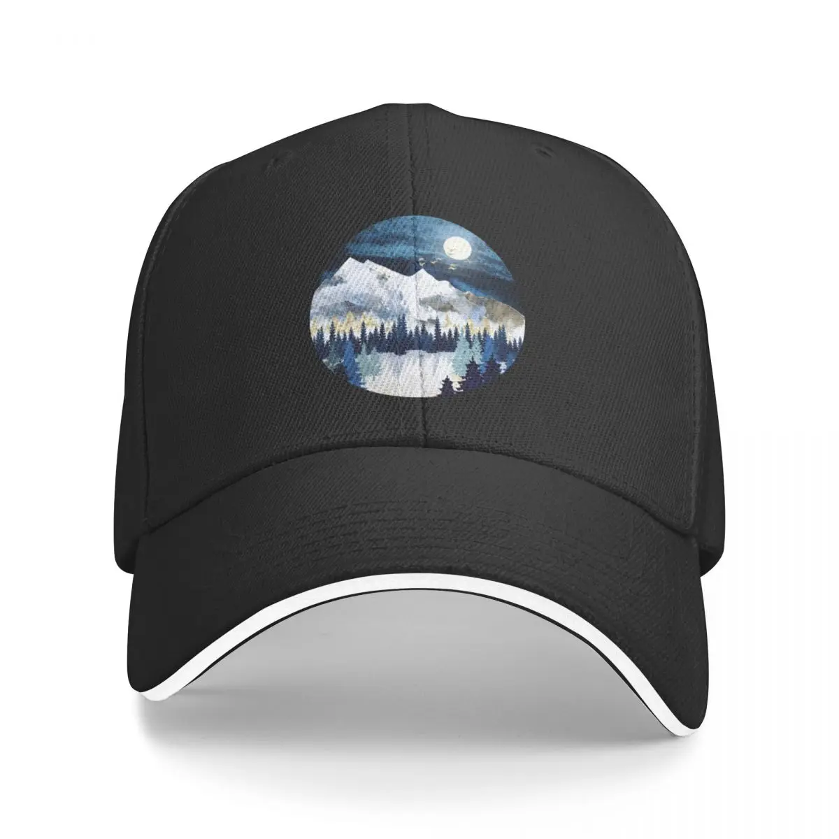 

Moonlit Snow Baseball Cap hiking hat Hat Luxury Brand Girl Men's