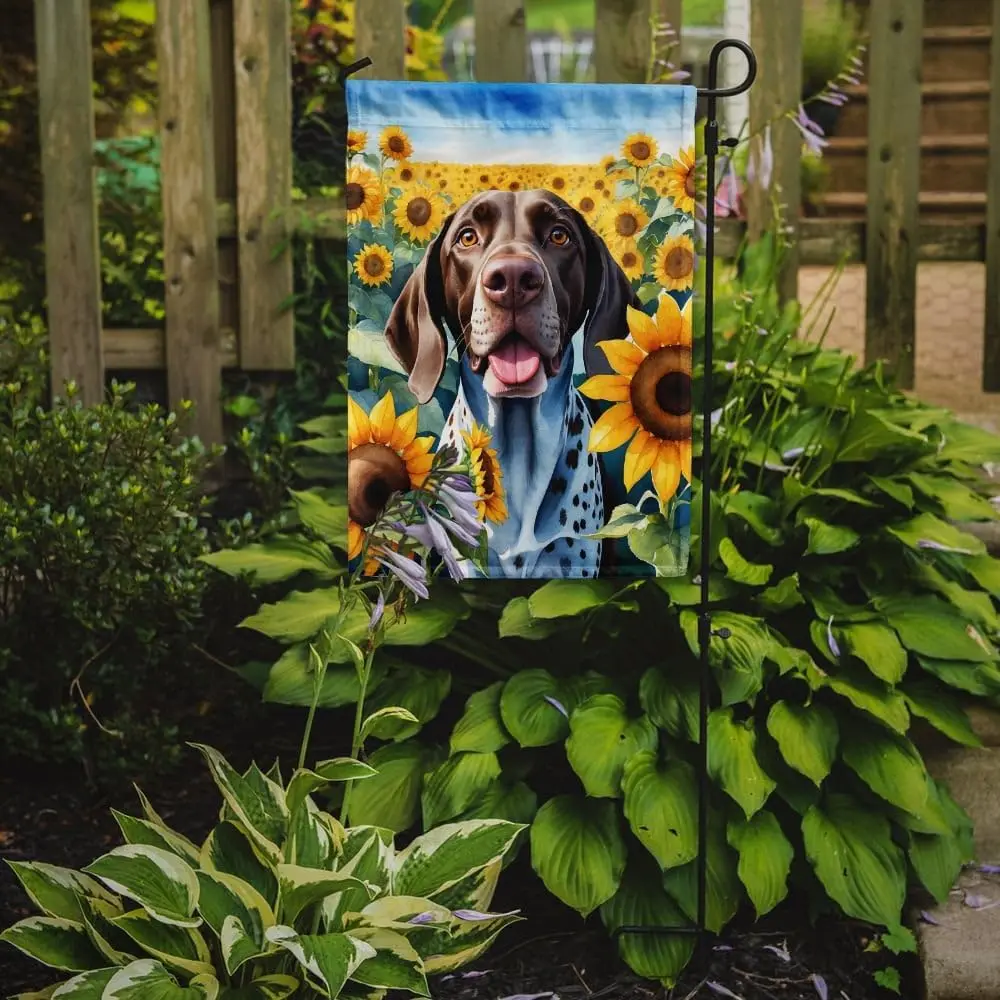 Carolines Treasures DAC6085GF German Shorthaired Pointer in Sunflowers Garden Flag Mailbox Flag Decorative Yard Flag Outs