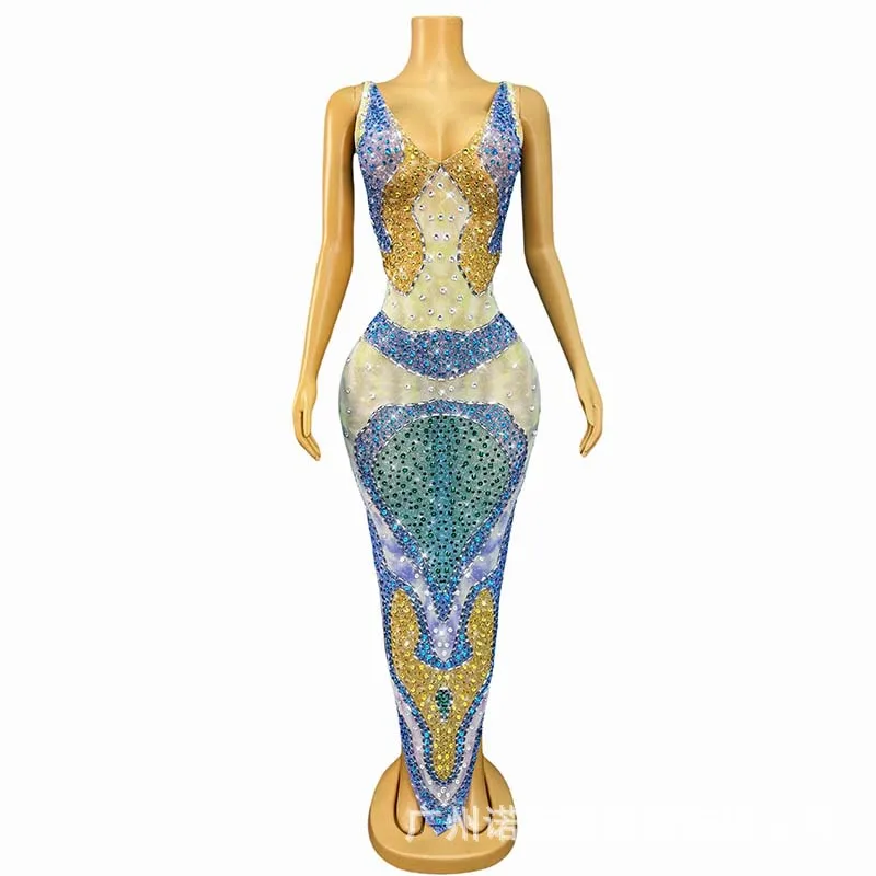 Alto senso Colore a contrasto Temperamento Vita Gonna anca Stile vacanza Abito alla moda Cocktail Party Abito da sera Spettacolo Costumi