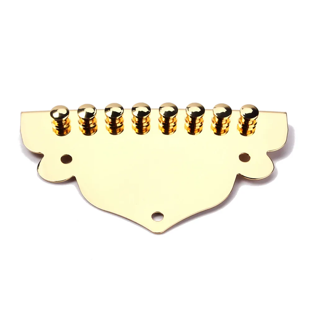 Qb01 Professional Mandolin Tailpiece Golden Finish Metal Durability Enhanced Tone Sustain Volume Easy Installation 8 String