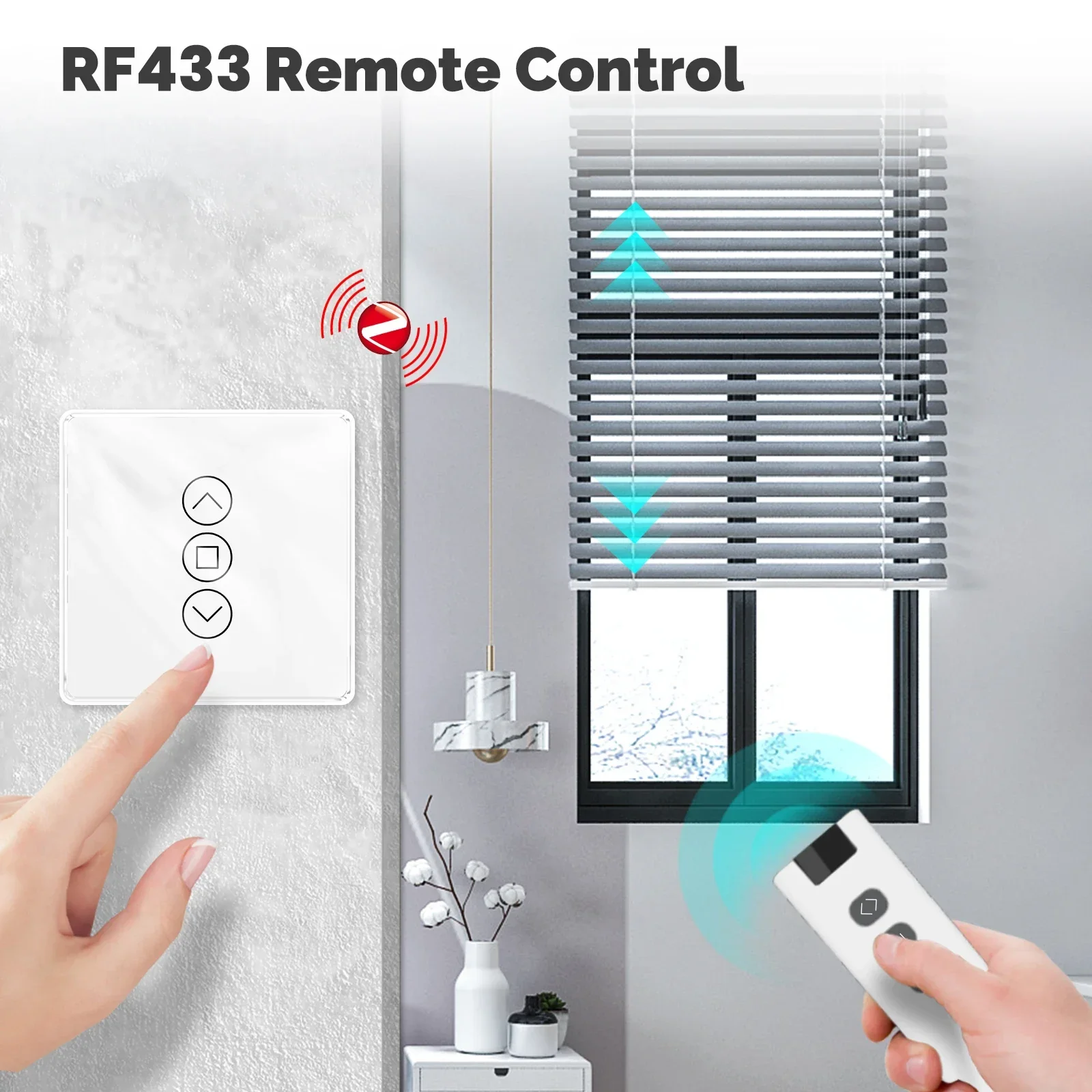 MOES Tuya ZigBee Smart Vorhang Schalter 2,5 D Unterstützung RF433 Arc Glas Touch Panel App Fernbedienung Arbeit Mit Alexa Google Hause