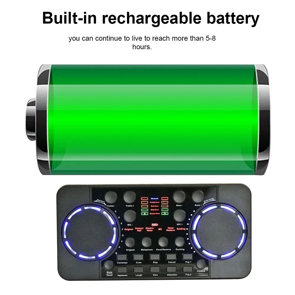 V300 Pro Bluetooth Mini Audio Mixer Sound Card Portable Board DJ 16 Efek Digital Konsol USB Rekaman Studio Mixer Soundpad