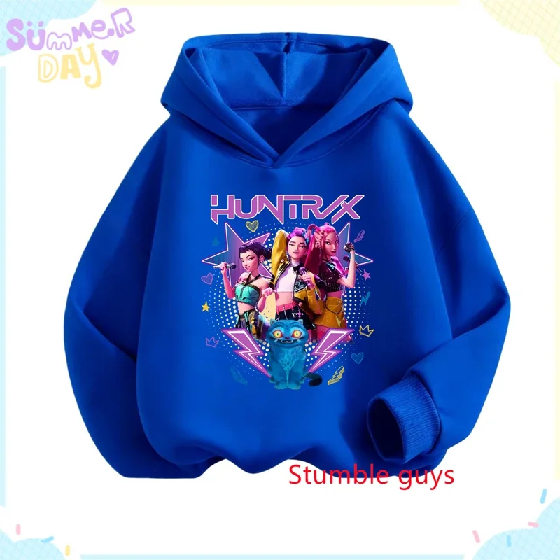 

Kpop Demon Hunters Girls Hoodie Autumn Winter Anime Soft Warm Daily Wear Sweet Print Boys Hooded Sweatshirt​