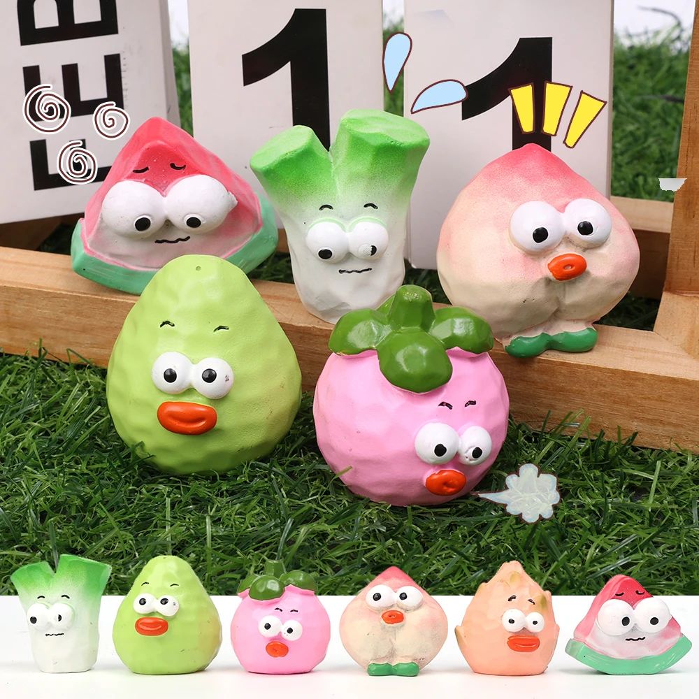 Car Small Fresh Fruit Ornament Cute Realistic Fruit Resin Ornament Auto Dashboard Home Office Desktop Decorations Accessories