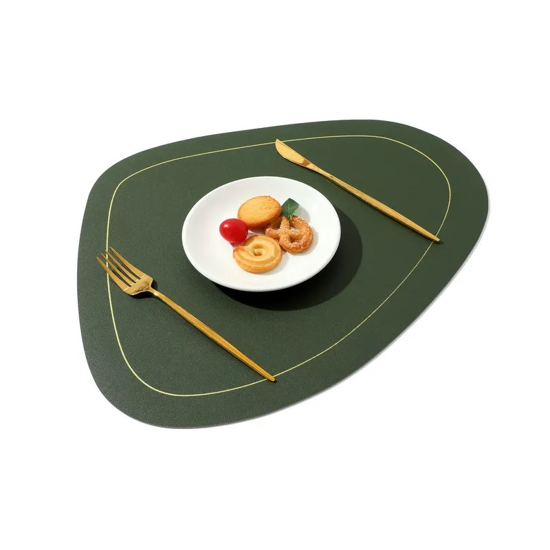 Leather Placemat Coaster Table Pads PVC Irregular Plate Mat Oil-proof Table Placemats for Kitchen Dining Hotel Table Decoration - Image 5