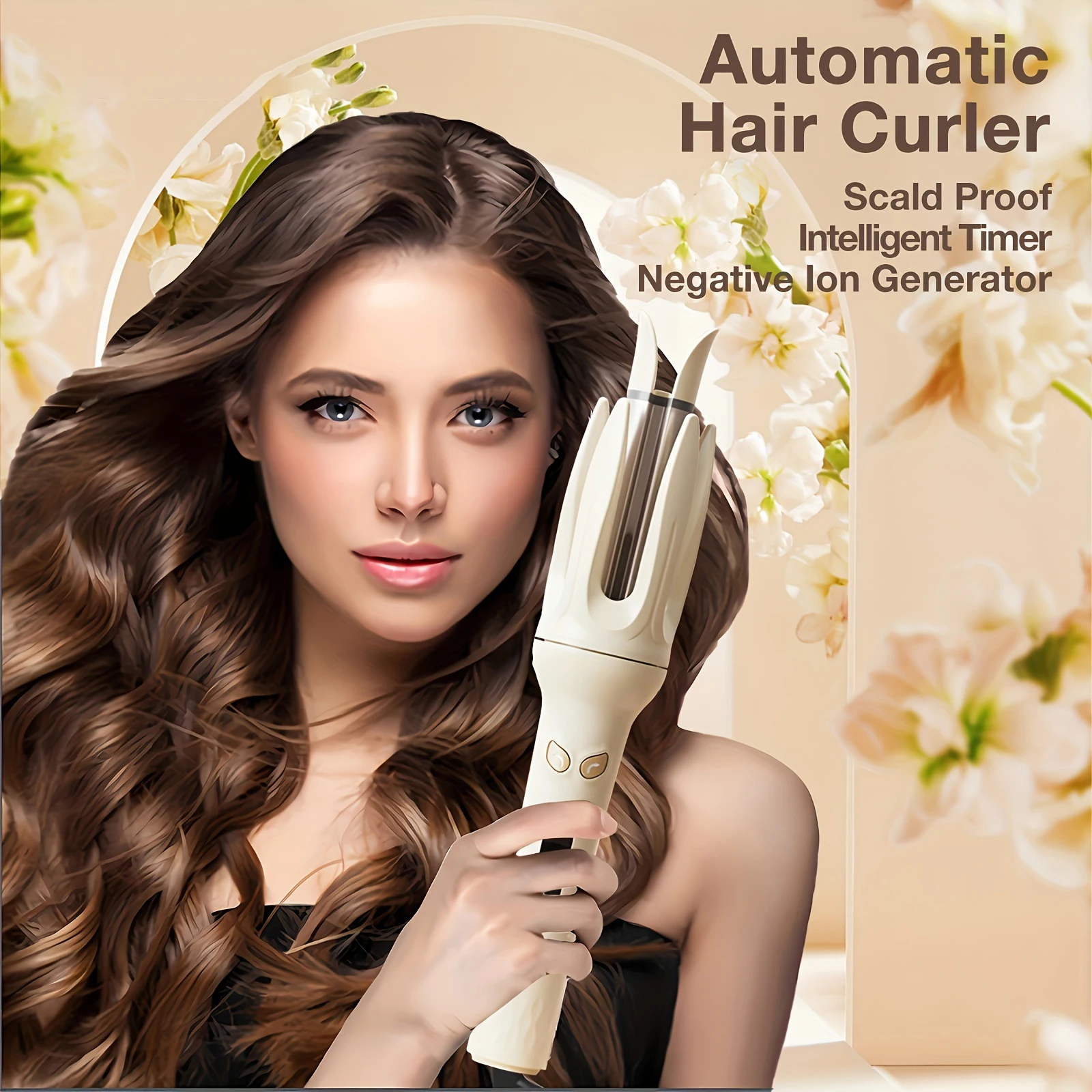 

Hair Curler 28mm Automatic Rotating Negative Ions Electric Ceramic Hair Curler Wand 4 Temperature Controls Women Hair Care Tools
