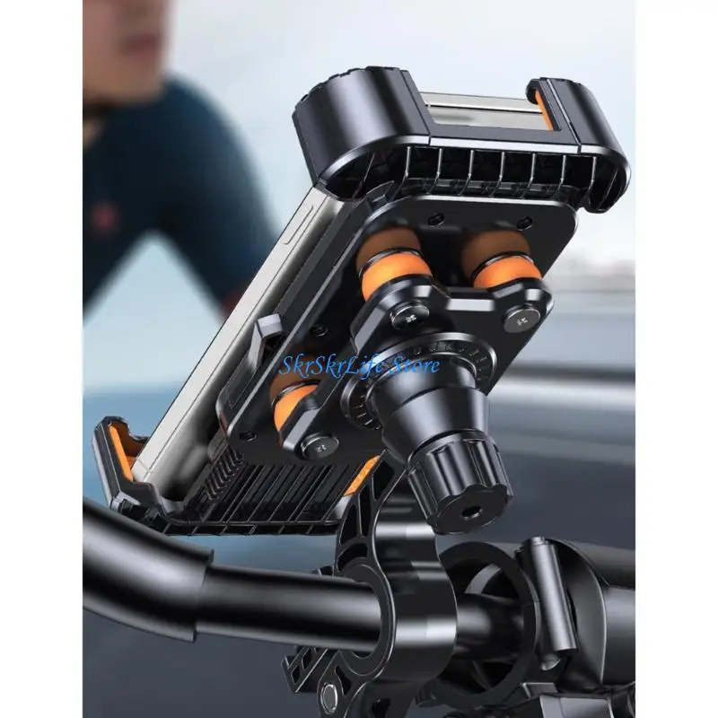 E65E Heavy Duty Phone Mount with Fast Release & Not Slip Designs Stand for Motorcycle Handlebars