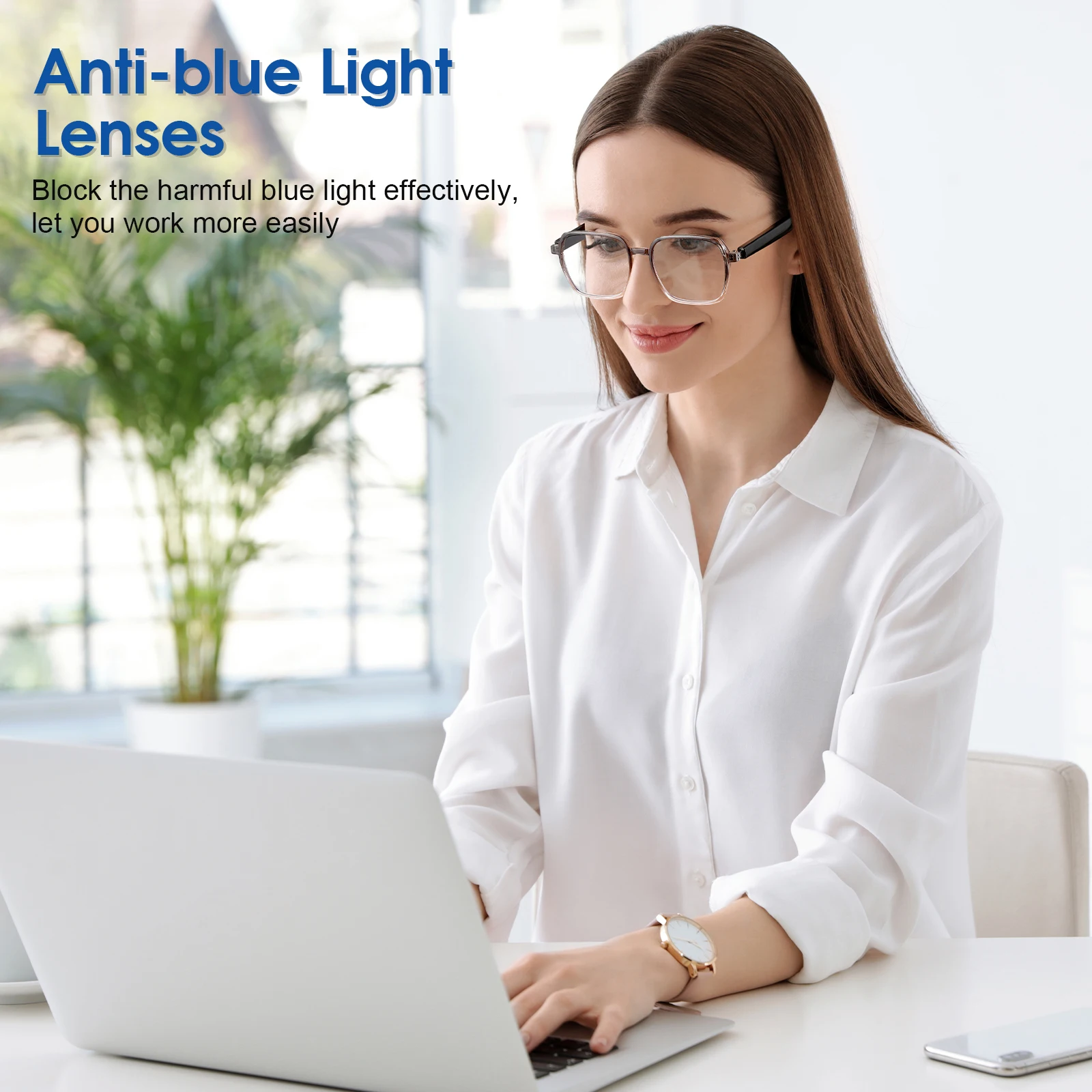 Okulary M10 ProC Nowe Inteligentne Okulary Bluetooth AI 8KHD z Ochroną Przed Niebieskim Światłem do Odsłuchiwania Muzyki, Jazdy Samochodem i Sterowania Głosowego