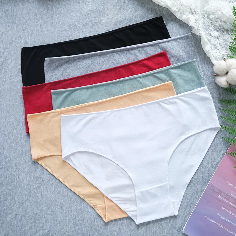 10PCS/Set Cotton Panties Women Seamless Underwear Comfort Briefs Female High Waist Underpants Solid Color Pantys M-2XL Intimates