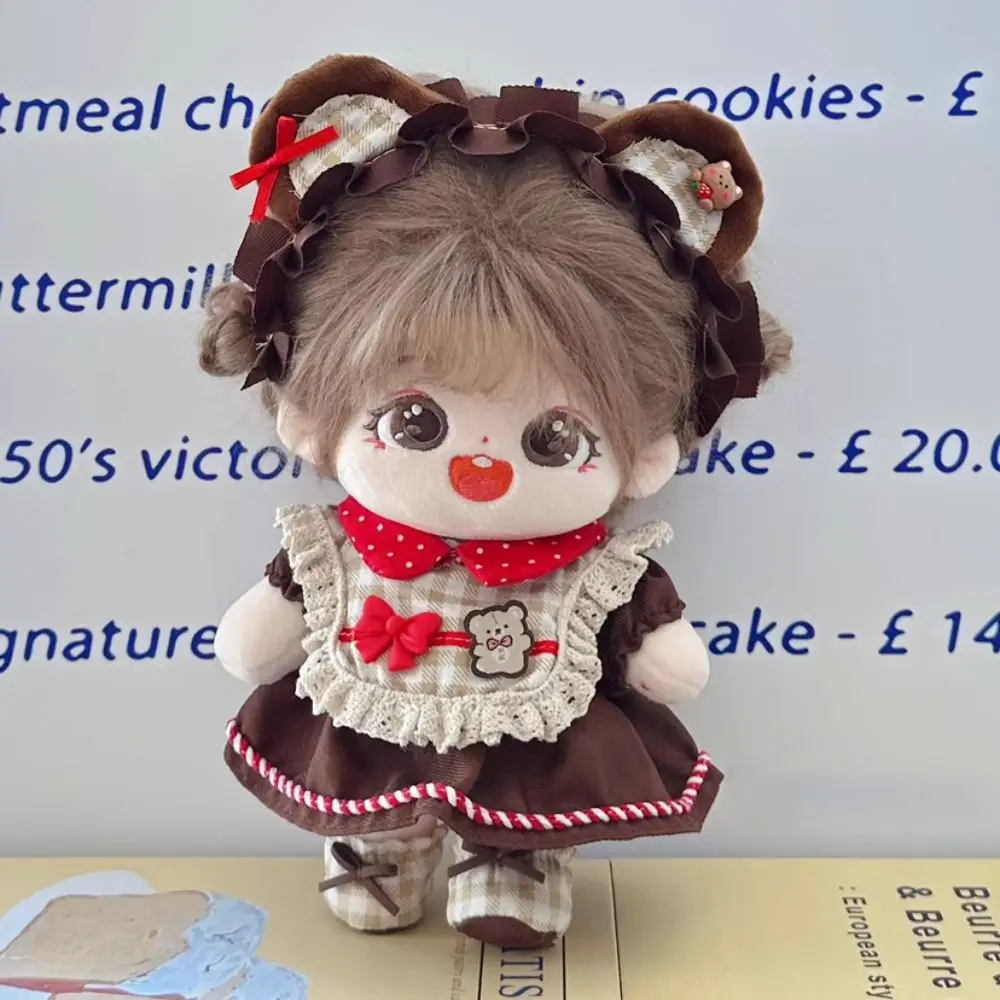 Traje de repuesto, ropa de muñeca de algodón de 20CM, falda dulce que cambia, muñeco de peluche, traje de peluche, ropa DIY, juguetes de peluche de dibujos animados, ropa
