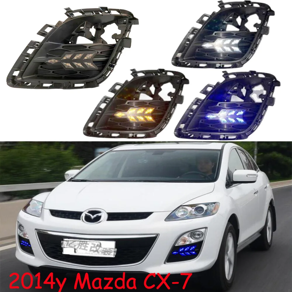 car accessories bumper headlight for mazda CX-7 daytime light cx7 2010~2014y LED for mazda headlamp Fog light