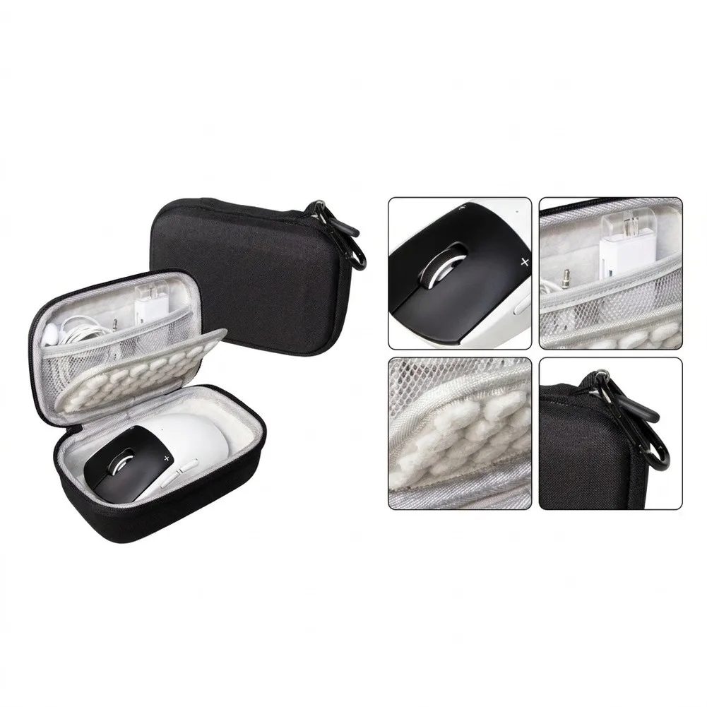 Portable Shock Resistant Mouse Protective Case With Mesh Pocket For Gaming Mouse Cable Battery Organizer Without Accessory