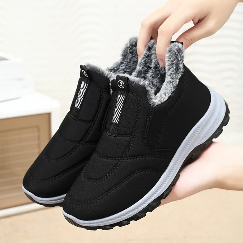 Winter Men Snow Boots Non-slip Platform Sneakers Male Warm Plush Ankle Boots Outdoor Comfortable Men Walking Shoes Tenis Hombres