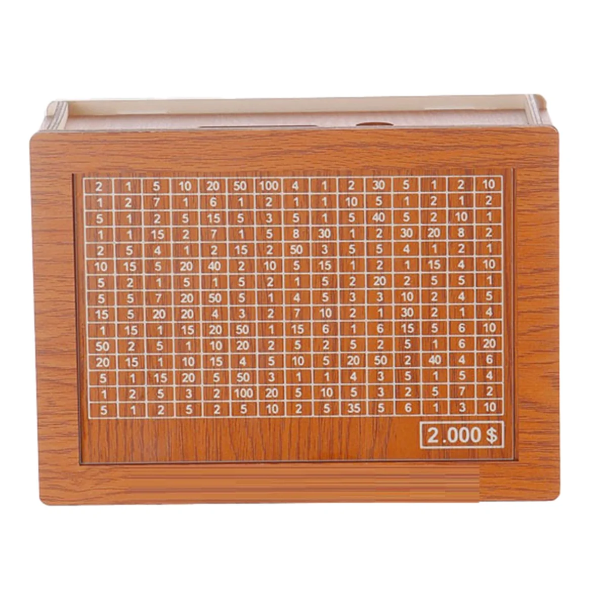 

AAM-Money Saving Box, Wooden Cash Vault for Kids and Adults, Reusable Money Box with Countdown and Money Target, Challenge B