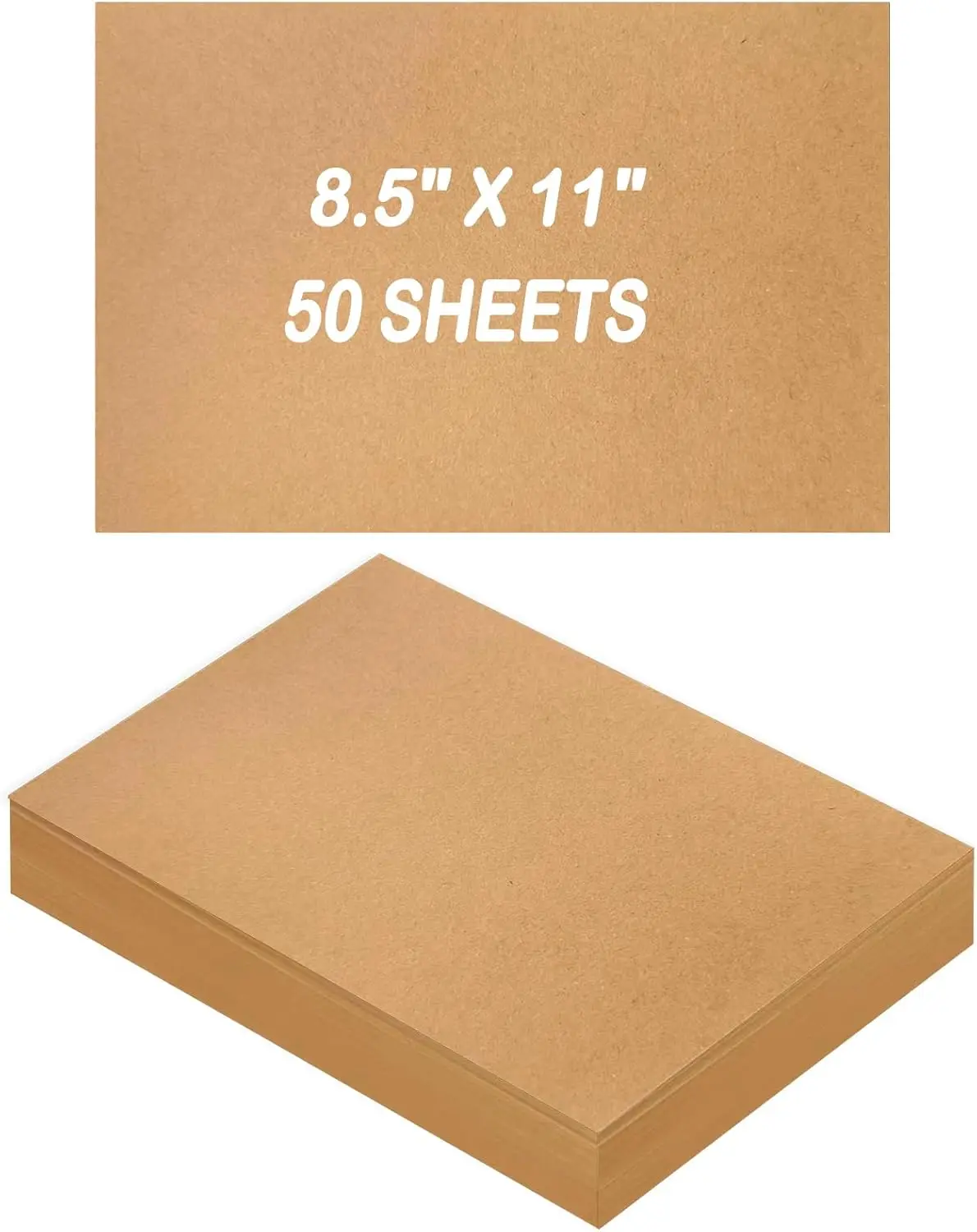 

50 Sheets Brown Kraft Cardstock 8.5x11 Thick Paper for Invitations, Crafts, DIY Cards, 250GSM