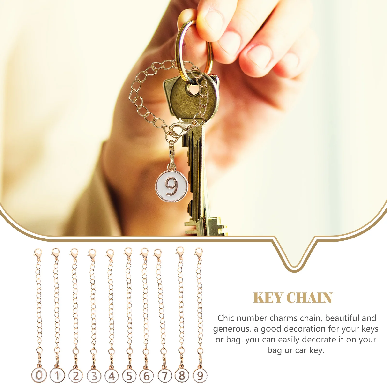 

10pcs Digital Chain Jewelry Number Charms for Bracelets Metal Hanging Tumbler Cup Decor Fashion Small Charms Backpacking Car