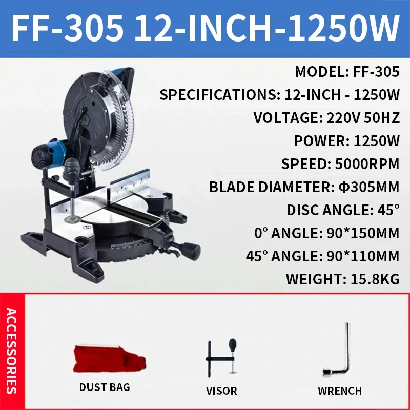 Aluminum Sawing Machine, Aluminum Alloy Cutting Machine, 45° Bevel Saw Belt Multi-functional Woodworking Aluminum Cutting Saw