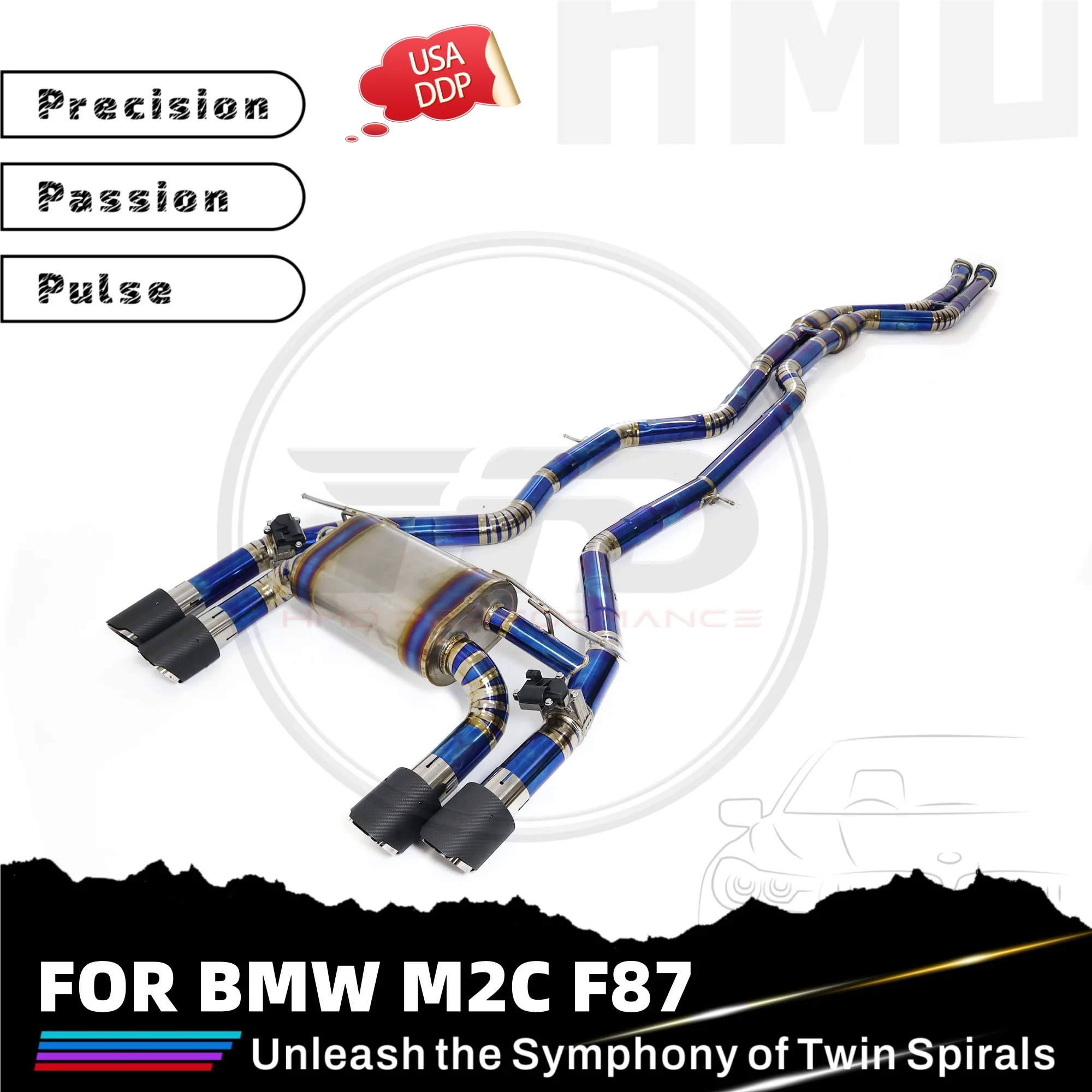 

HMD Hot Sales Exhaust for BMW M2C F87 TC4 Catback With Electronic Valve Exhaust Equal Length Pipe Design