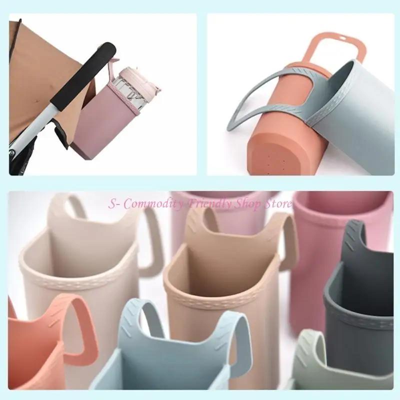 85AE Mehrzweck-Getränkeflaschenhalter aus Silikon, Becherhalterung, integrierte Entwässerungslöcher für Kinderwagen, Rollstühle – Detail 10