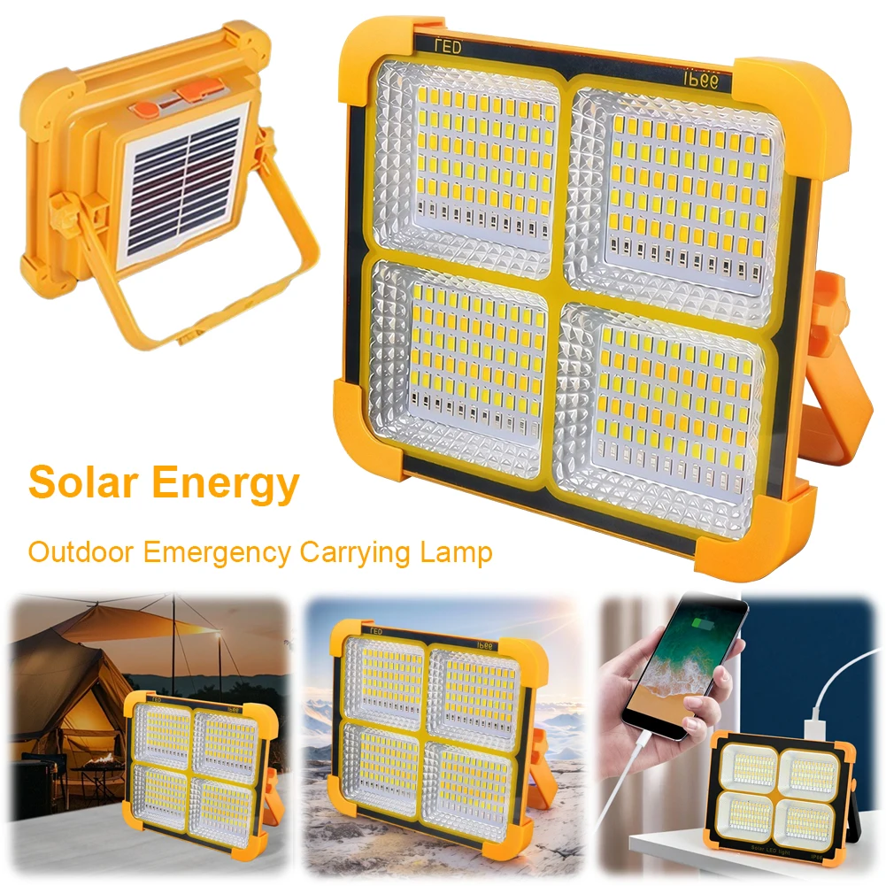 

400W LED Solar Floodlight USB Rechargeable Searchlight with Stand Holder Outdoor Emergency LED Flood Lamp Emergency Repair Light