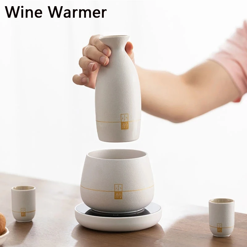 Creative Wine Warmer Set Ceramic Hot Saki Drink Eco-Friendly Sake Set Sake Set and Cups with Warmer Keep Sake Storage Gift Box