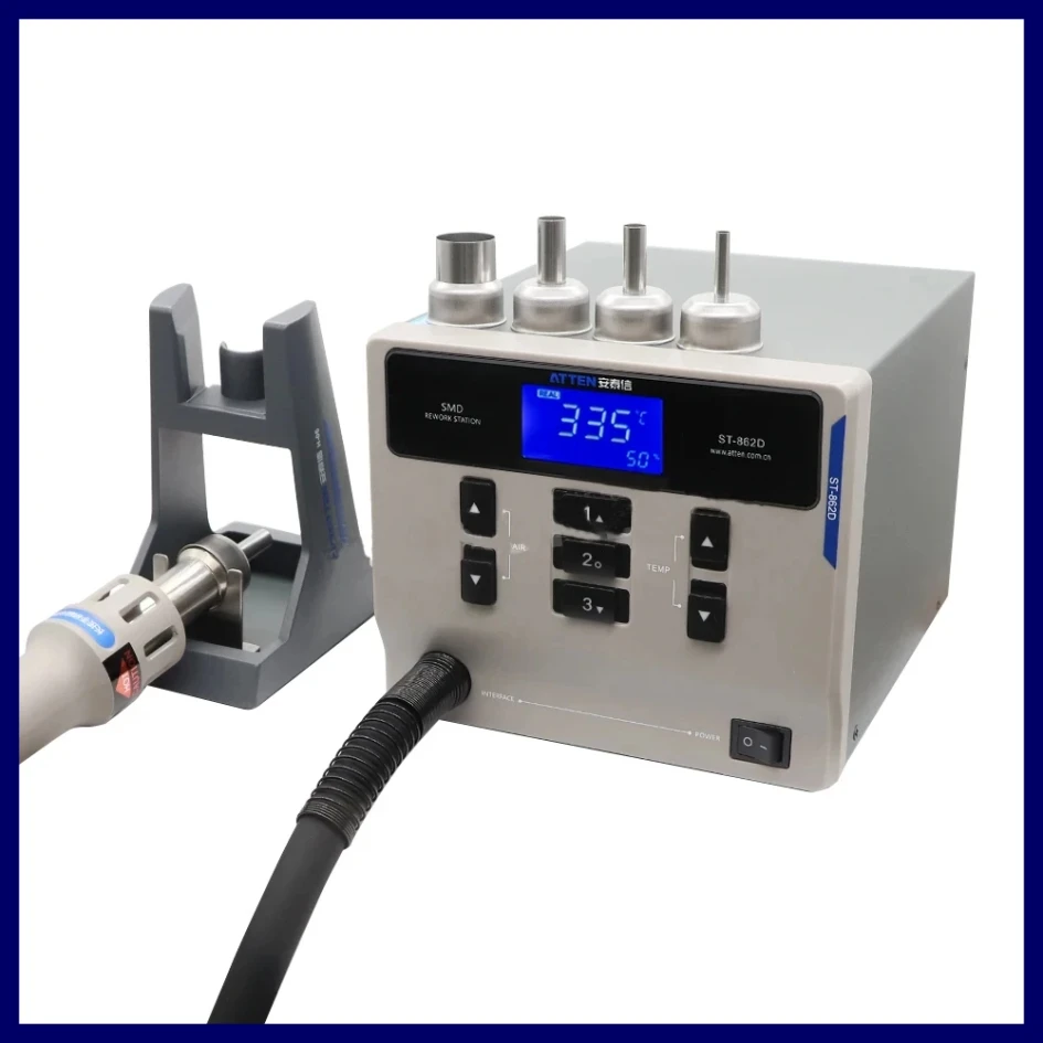 ATTEN St-862D 110V/220V 1000W Hot Air Gun Digital Display BGA Rework Station Automatic Sleep Repair Desoldering Station NTY to0l