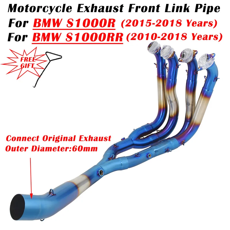 

Slip On For BMW S1000RR S1000R S1000 RR R 2010 - 2018 Motorcycle Exhaust System Escape Modified Muffler 60mm Front Link Pipe