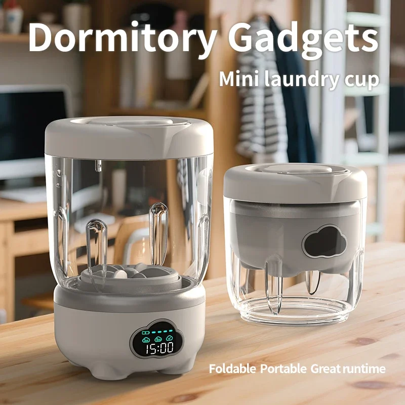 Mini Laundry Cup with Type-C Charging - Travel And Household Use Small Laundry Cup for Dormitory Multi-Mode Feature