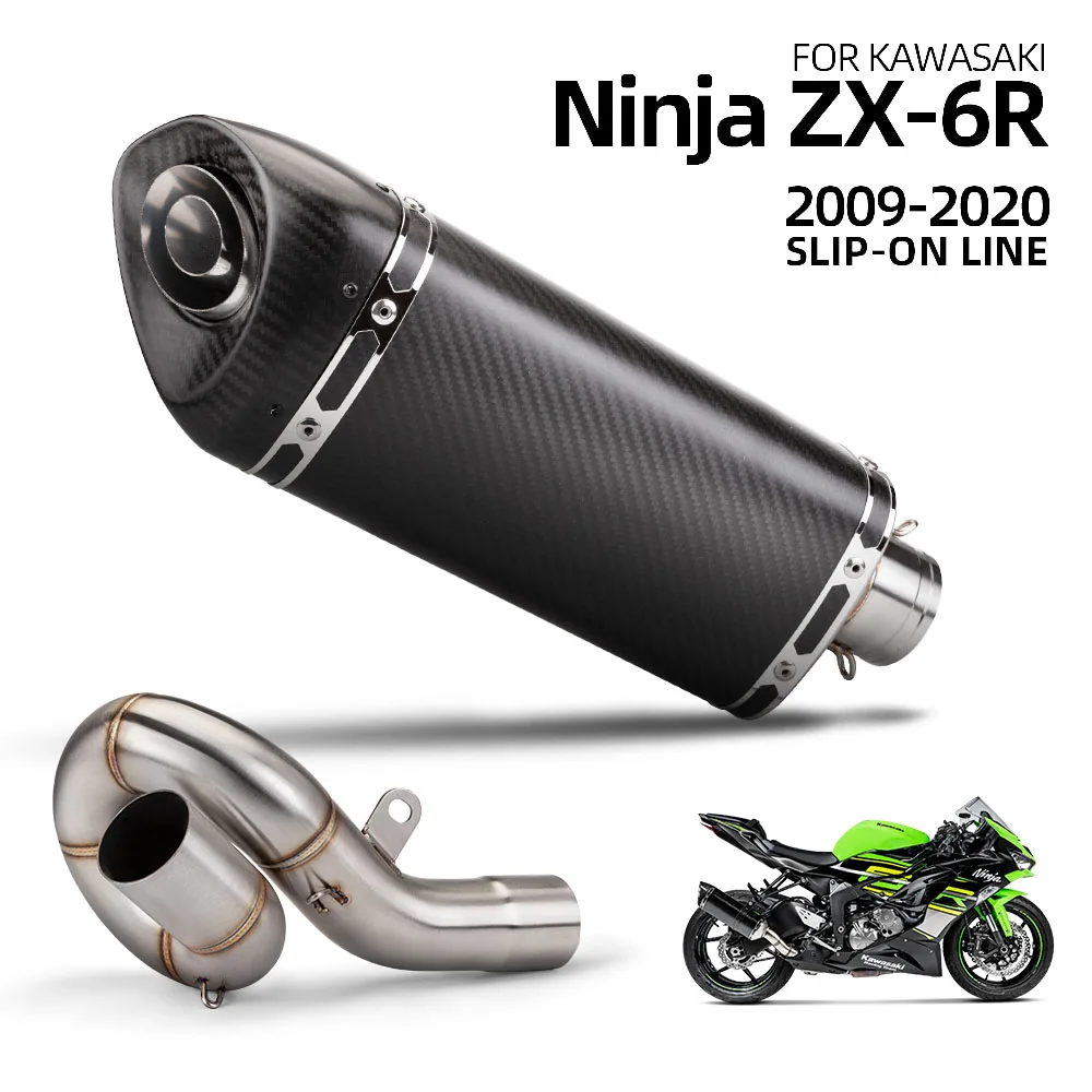 

For kawasaki Ninja ZX-6R 2009-2020 Motorcycle Exhaust Roundabout Middle Link Pipe with Escape System Tail Tube Muffler