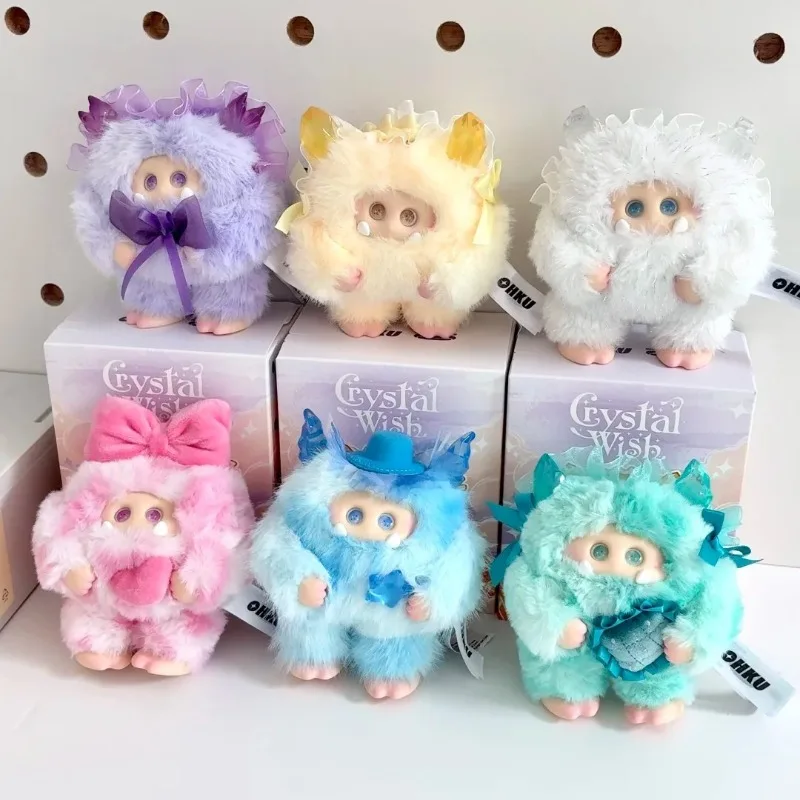 

Ohku Giggle Monster Crystal Wish Series Blind Box Kawaii Giggle Monster Vinyl Plush Pendants Surprise Bag Charm Mysetry Box Toys