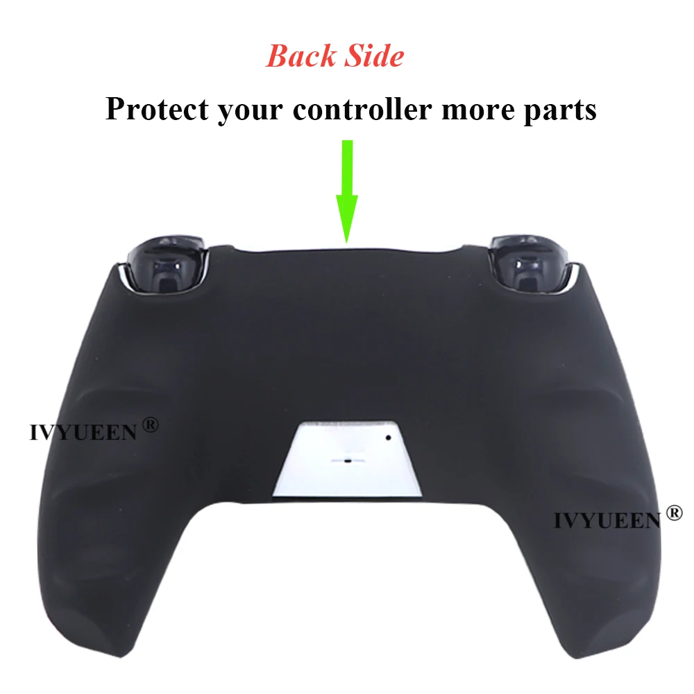 Ivyueen gel de silicone macio capa de borracha para playstation 5 ps5 controlador proteção da pele polegar aperto caps para dualsense