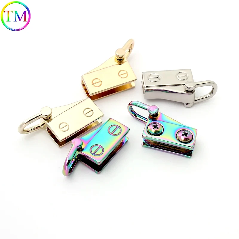 

6 colors Rainbow Metal Meterial Side Clips for Bag Clips Bag Accessories Hardware accessories With Key Chain Strap Making Parts