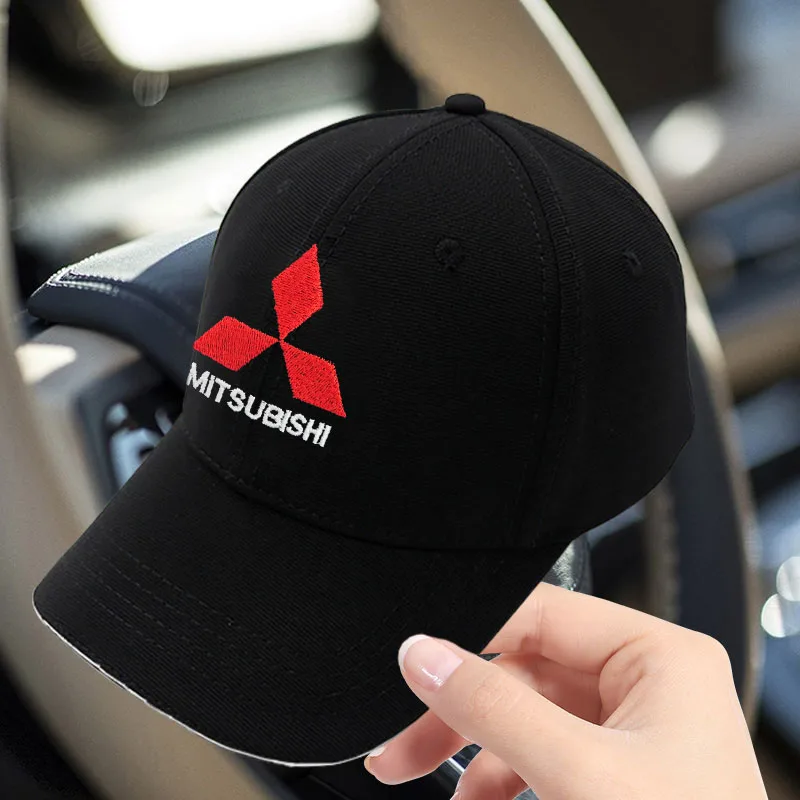 Gorra de Béisbol con Emblema Bordado de Coche, Ajustable, Informal, para Mitsubishi 9 Ralliart X EX ASX L200 Colt Outlander Pajero