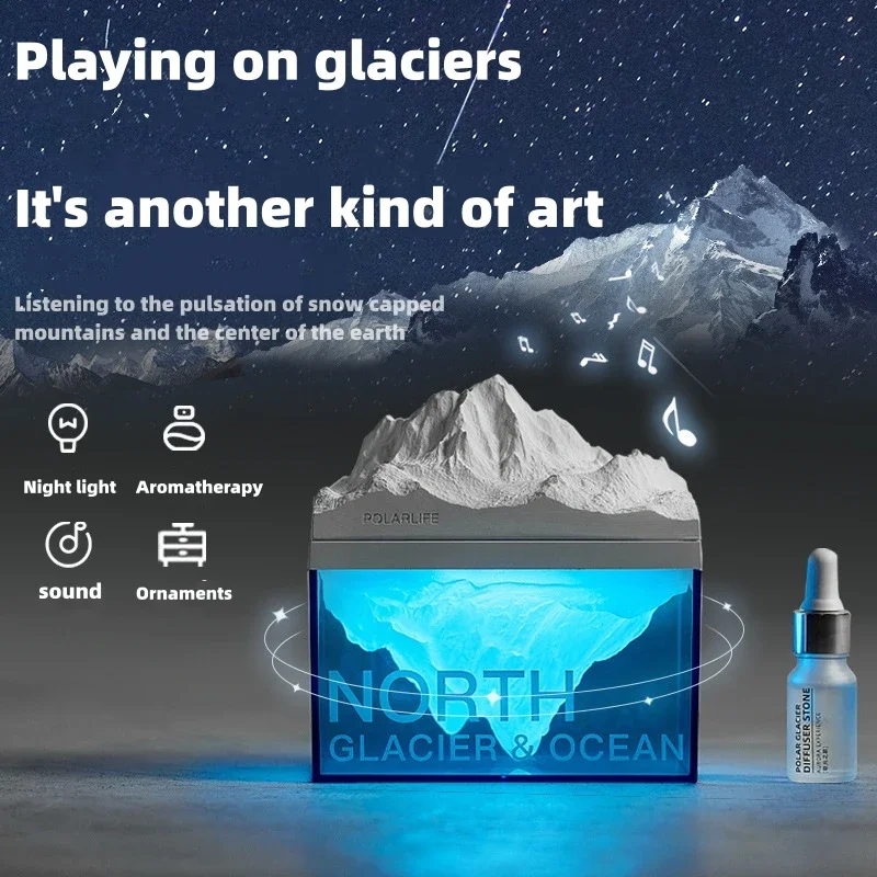 

Glacier Caixa de som Bluetooth Speakers Aromatic Atmosphere Light Sleep Desktop Night Light Portable Wireless Music Center